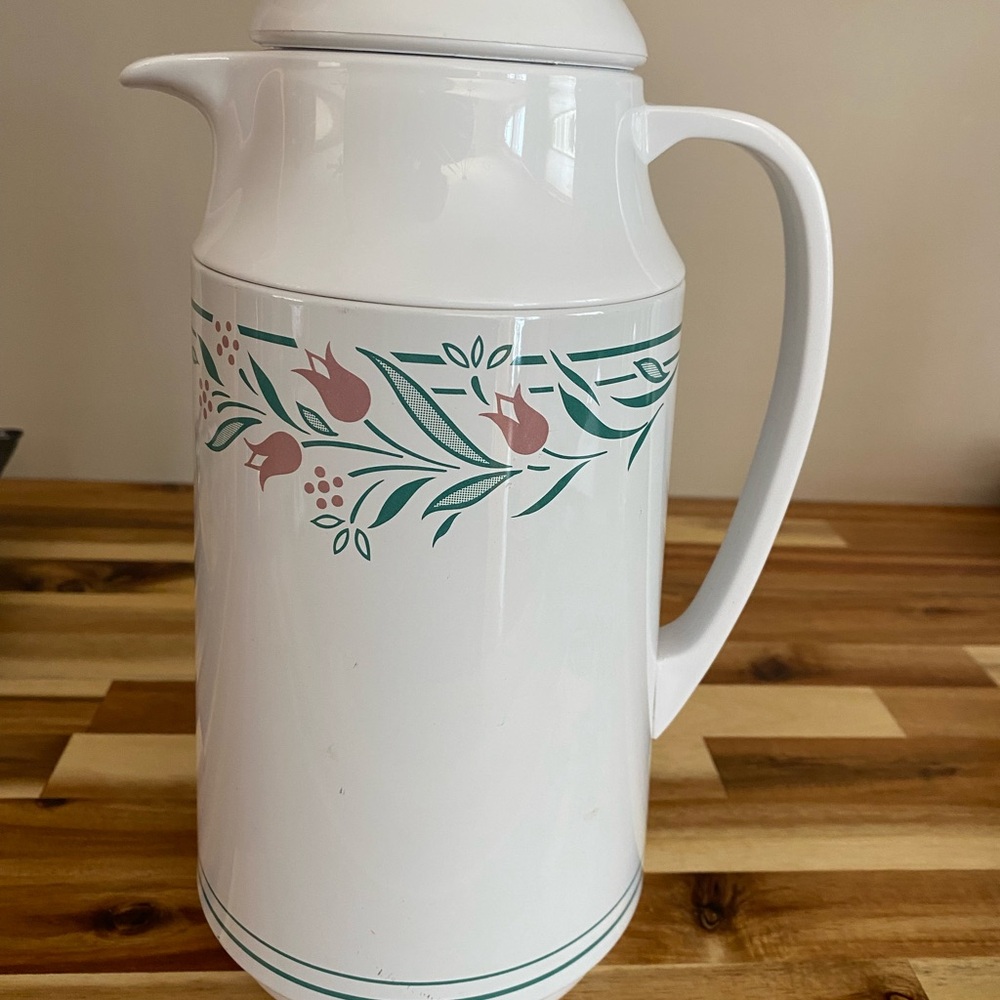 Corning Thermique Insulated Coffee Carafe 1Qt Rosemarie Tulip Vintage Pitcher
